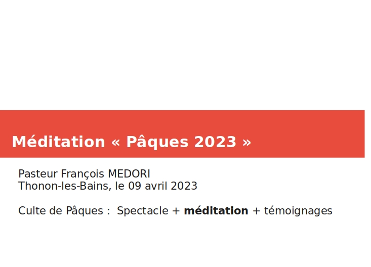 meditation paques 2023